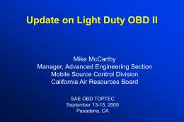 Update on Light Duty OBD II