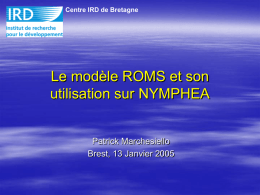 Le modèle ROMS et son utilisation sur NYMPHEA Patrick Marchesiello
