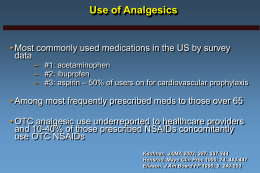 Use of Analgesics