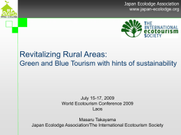 Revitalizing Rural Areas: Green and Blue Tourism with hints of sustainability