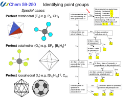Chem 59-250 Identifying point groups Special cases: Perfect