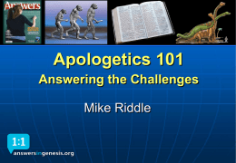 Apologetics 101 Answering the Challenges Mike Riddle