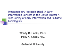 Tympanometry Protocols Used In Early