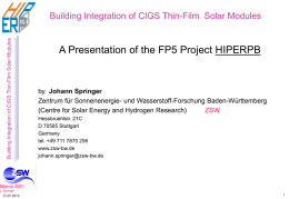 A Presentation of the FP5 Project HIPERPB