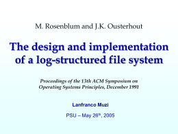 The design and implementation of a log-structured file system