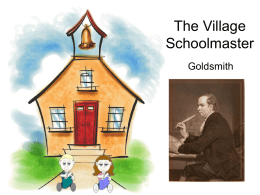 The Village Schoolmaster Goldsmith
