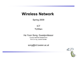 Wireless Network Spring 2009 ICT TUWien