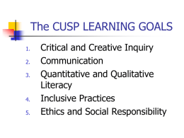 The CUSP LEARNING GOALS