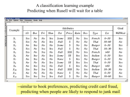 A classification learning example