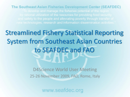 Streamlined Fishery Statistical Reporting System from Southeast Asian Countries