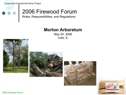 2006 Firewood Forum Morton Arboretum Roles, Responsibilities, and Regulations May 24, 2006