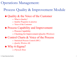 Operations Management: Process Quality &amp; Improvement Module