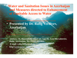 Water and Sanitation Issues in Azerbaijan and Measures directed to Enhancement