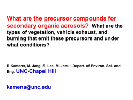 What are the precursor compounds for secondary organic aerosols?