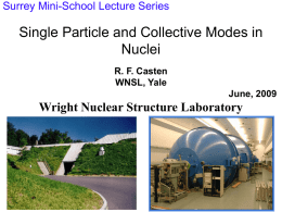 Single Particle and Collective Modes in Nuclei Wright Nuclear Structure Laboratory