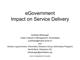 eGovernment Impact on Service Delivery
