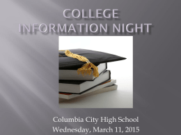 Columbia City High School Wednesday, March 11, 2015