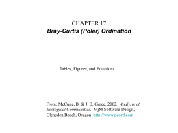CHAPTER 17 Bray-Curtis (Polar) Ordination Tables, Figures, and Equations Analysis of