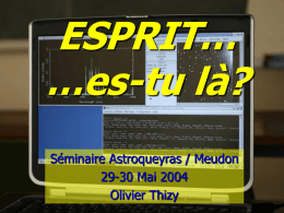 ESPRIT… …es-tu là? Séminaire Astroqueyras / Meudon 29-30 Mai 2004