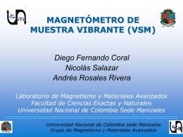 MAGNETÓMETRO DE MUESTRA VIBRANTE (VSM) Diego Fernando Coral Nicolás Salazar