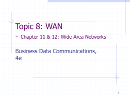 Topic 8: WAN - Business Data Communications, 4e