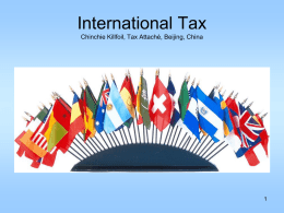 International Tax Chinchie Killfoil, Tax Attaché, Beijing, China 1