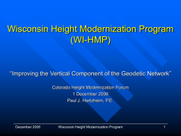 Wisconsin Height Modernization Program (WI-HMP) Colorado Height Modernization Forum