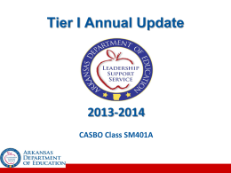 Tier I Annual Update 2013-2014 CASBO Class SM401A