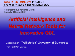 Artificial Intelligence and Neural Network Tools for Innovative ODL “Politehnica” University of Bucharest