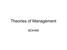 Theories of Management BOH4M