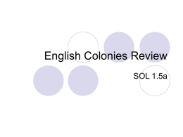 English Colonies Review SOL 1.5a