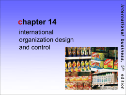 c hapter 14 international organization design
