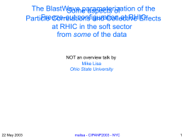 The BlastWave parameterization of the Some aspects of Freeze-out configuration at RHIC