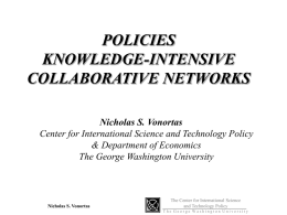 POLICIES KNOWLEDGE-INTENSIVE COLLABORATIVE NETWORKS