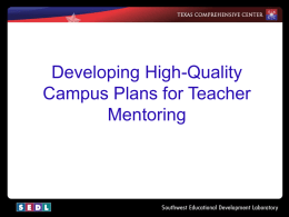 Developing High-Quality Campus Plans for Teacher Mentoring