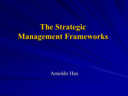 The Strategic Management Frameworks Arnoldo Hax