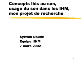 Concepts liés au son, usage du son dans les IHM, Sylvain Daudé