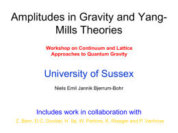 Amplitudes in Gravity and Yang- Mills Theories University of Sussex