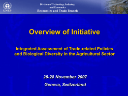 Overview of Initiative Integrated Assessment of Trade-related Policies 26-28 November 2007