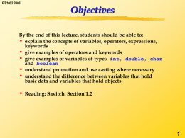 Objectives &bull;