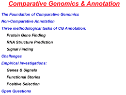 Comparative Genomics &amp; Annotation