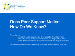 Does Peer Support Matter: How Do We Know?