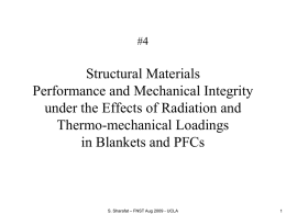 Structural Materials Performance and Mechanical Integrity under the Effects of Radiation and