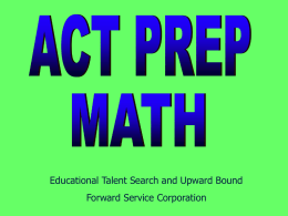 Educational Talent Search and Upward Bound Forward Service Corporation