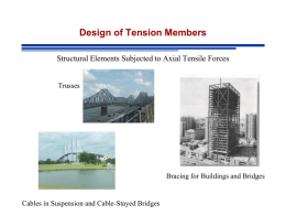 Design of Tension Members Structural Elements Subjected to Axial Tensile Forces Trusses