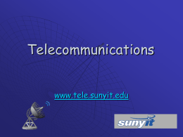 Telecommunications www.tele.sunyit.edu