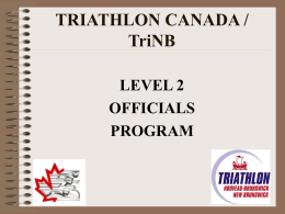 TRIATHLON CANADA / TriNB LEVEL 2 OFFICIALS