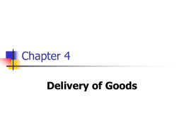 Chapter 4 Delivery of Goods
