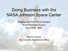 Doing Business with the NASA Johnson Space Center