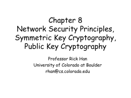 Chapter 8 Network Security Principles, Symmetric Key Cryptography, Public Key Cryptography